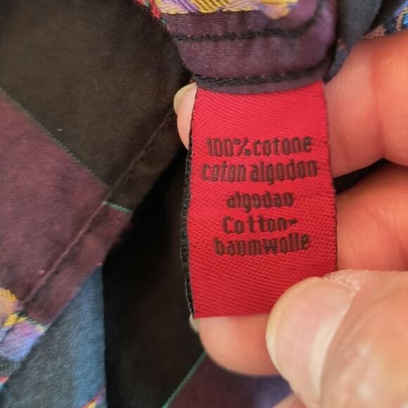 Luchiano Visconti Shirt Men's L Striped Long Sleeve Flip Cuff Multicolor Cotton - Picture 11 of 14